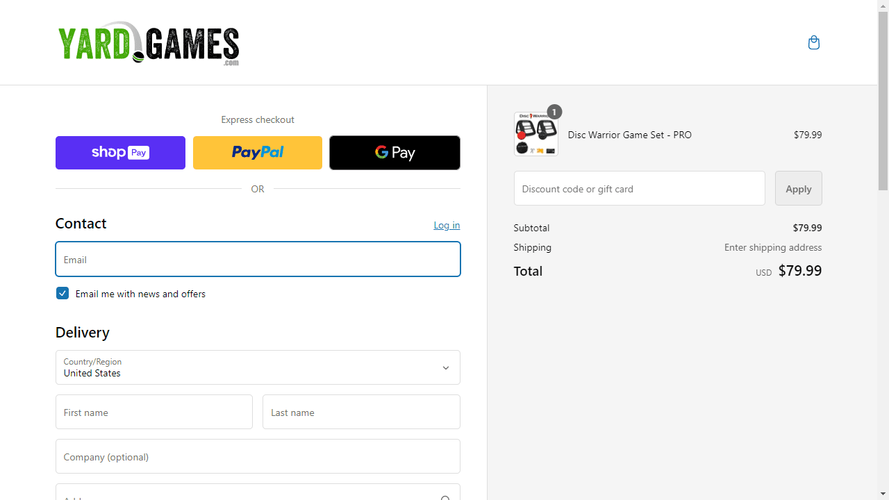 How to apply Yardgames coupon code